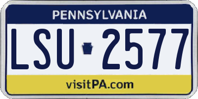 PA license plate LSU2577