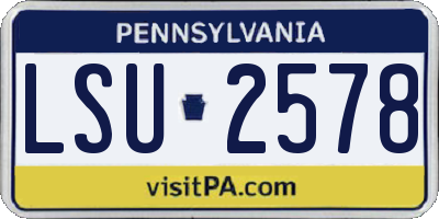 PA license plate LSU2578