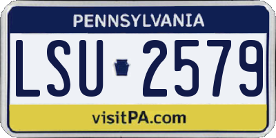 PA license plate LSU2579