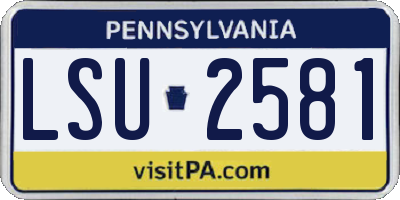 PA license plate LSU2581