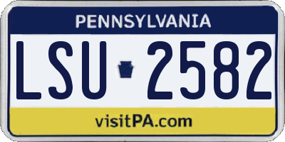 PA license plate LSU2582