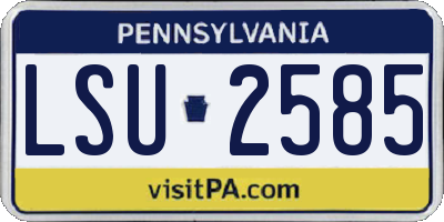 PA license plate LSU2585