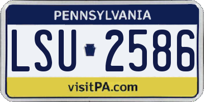 PA license plate LSU2586