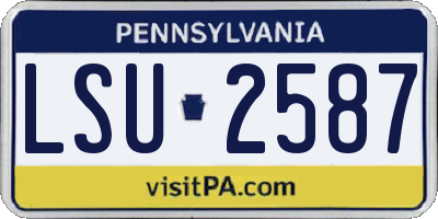PA license plate LSU2587