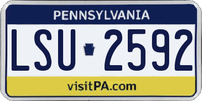 PA license plate LSU2592