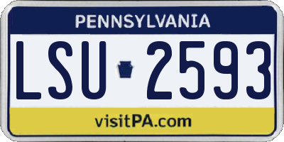PA license plate LSU2593