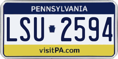 PA license plate LSU2594
