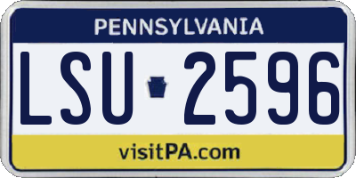 PA license plate LSU2596