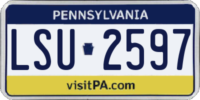 PA license plate LSU2597