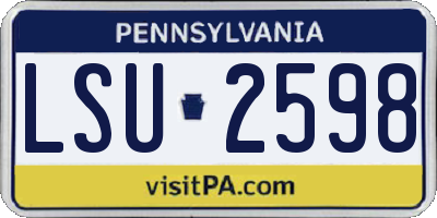 PA license plate LSU2598