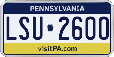 PA license plate LSU2600