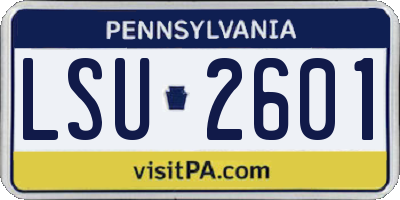 PA license plate LSU2601