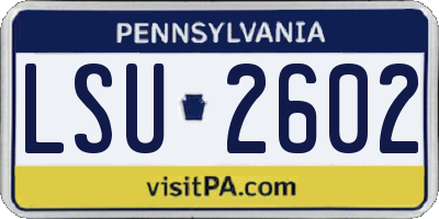 PA license plate LSU2602