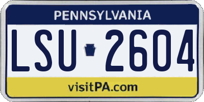 PA license plate LSU2604
