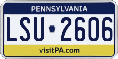 PA license plate LSU2606