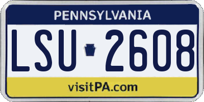 PA license plate LSU2608