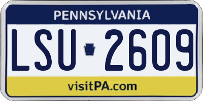 PA license plate LSU2609