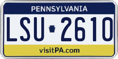 PA license plate LSU2610