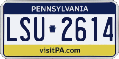 PA license plate LSU2614