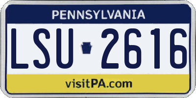 PA license plate LSU2616