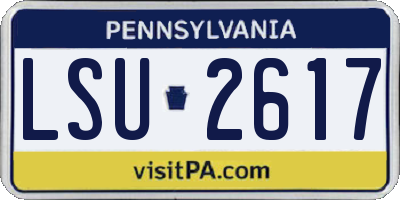 PA license plate LSU2617