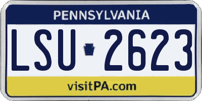PA license plate LSU2623