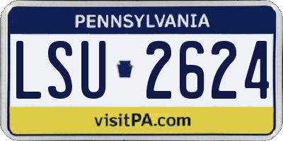 PA license plate LSU2624