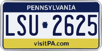 PA license plate LSU2625