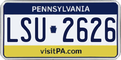 PA license plate LSU2626
