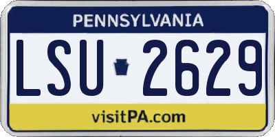 PA license plate LSU2629