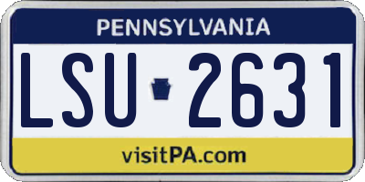 PA license plate LSU2631