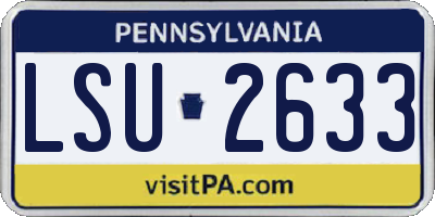 PA license plate LSU2633