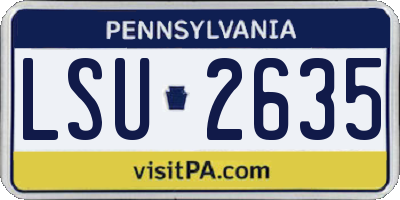 PA license plate LSU2635