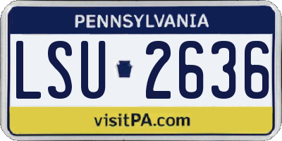 PA license plate LSU2636