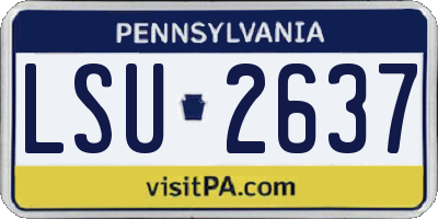 PA license plate LSU2637