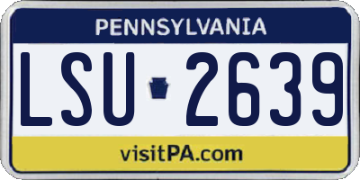 PA license plate LSU2639