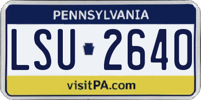 PA license plate LSU2640