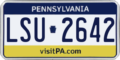 PA license plate LSU2642