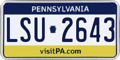 PA license plate LSU2643