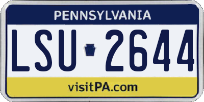 PA license plate LSU2644