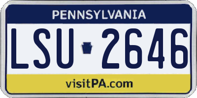 PA license plate LSU2646