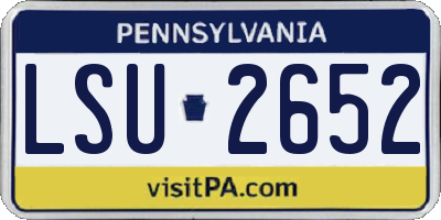 PA license plate LSU2652