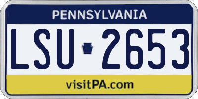 PA license plate LSU2653