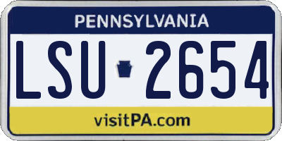 PA license plate LSU2654