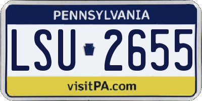 PA license plate LSU2655