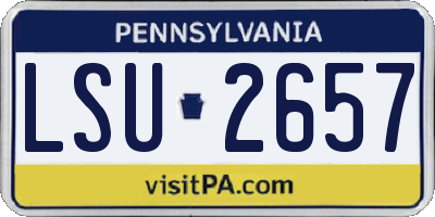 PA license plate LSU2657