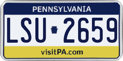 PA license plate LSU2659