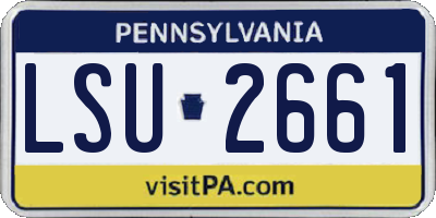 PA license plate LSU2661