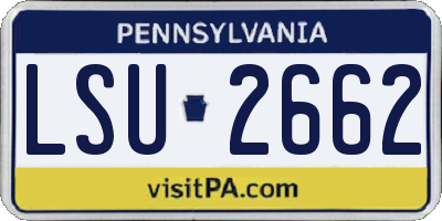 PA license plate LSU2662