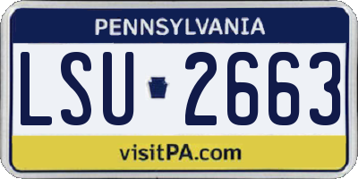 PA license plate LSU2663